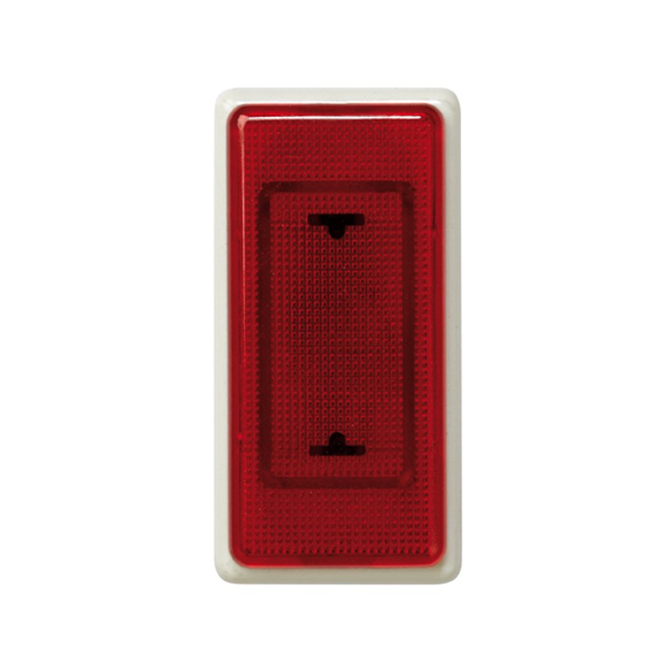 27810-31 - Señalizador luminoso de medio elemento con rosca mignonnette E-10 marfil y tapa difusora roja Simon 27 Play