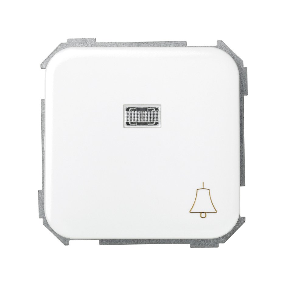 31660-30 - Pulsador con grabado campana 10 A 250V~, luminoso incorporado y sistema de embornamiento rápido blanco Simon 31