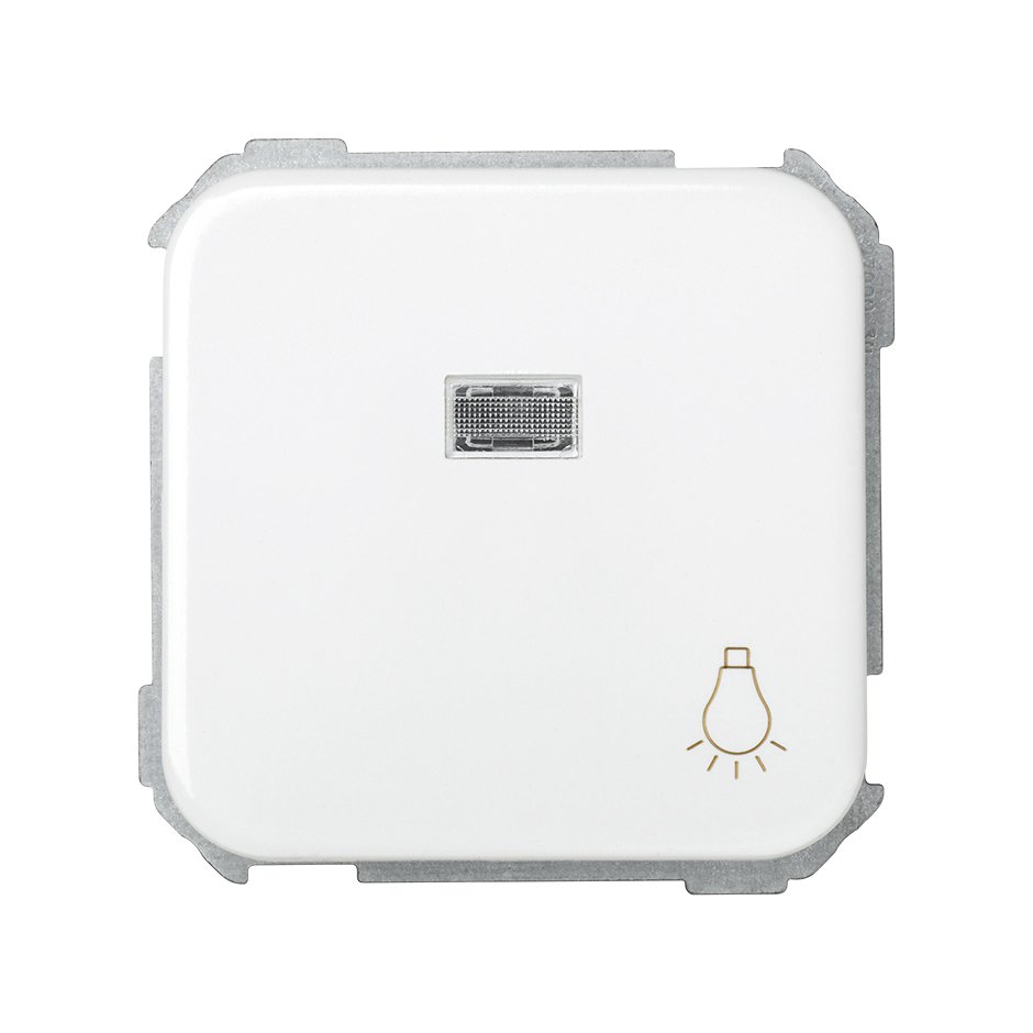 31661-30 - Pulsador con grabado luz 10 A 250V~, luminoso incorporado y sistema de embornamiento rápido blanco Simon 31