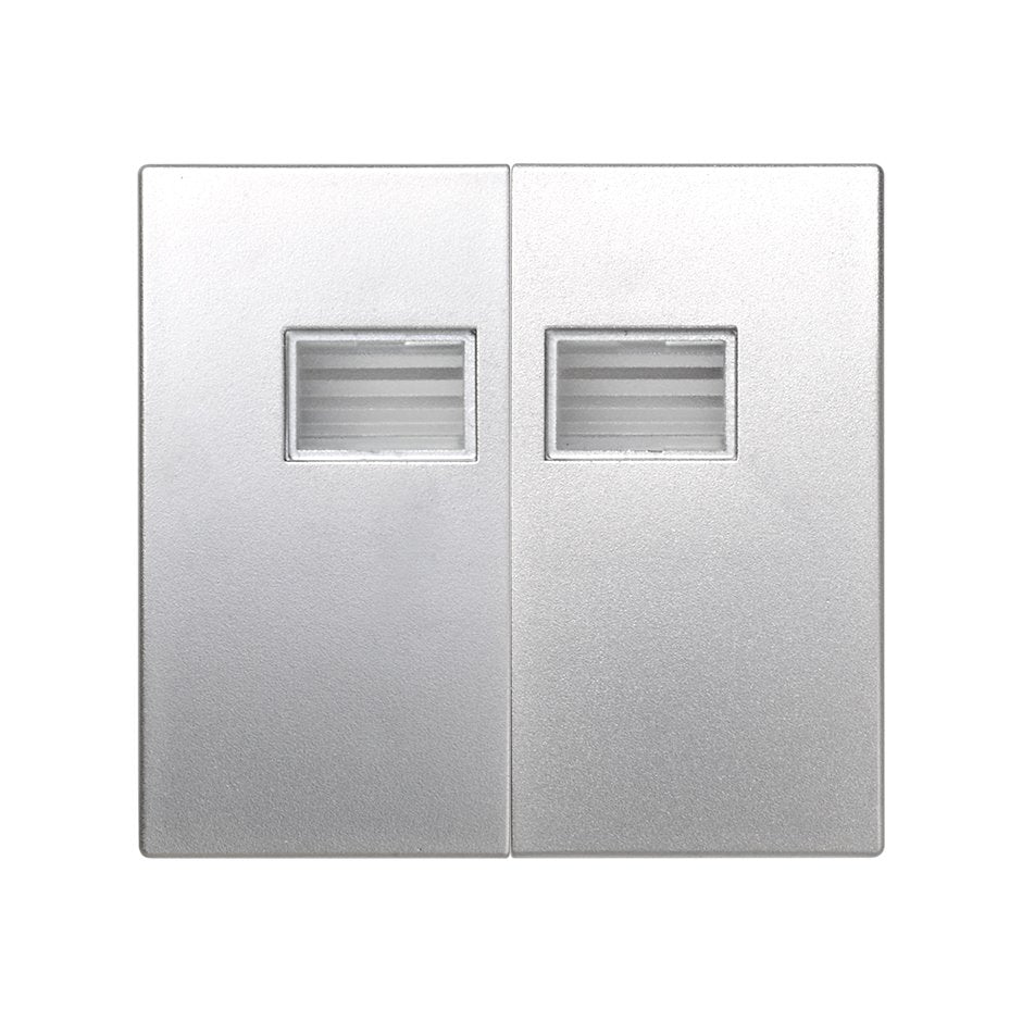 4400026-033 - Tecla doble con visor aluminio Simon Aqua