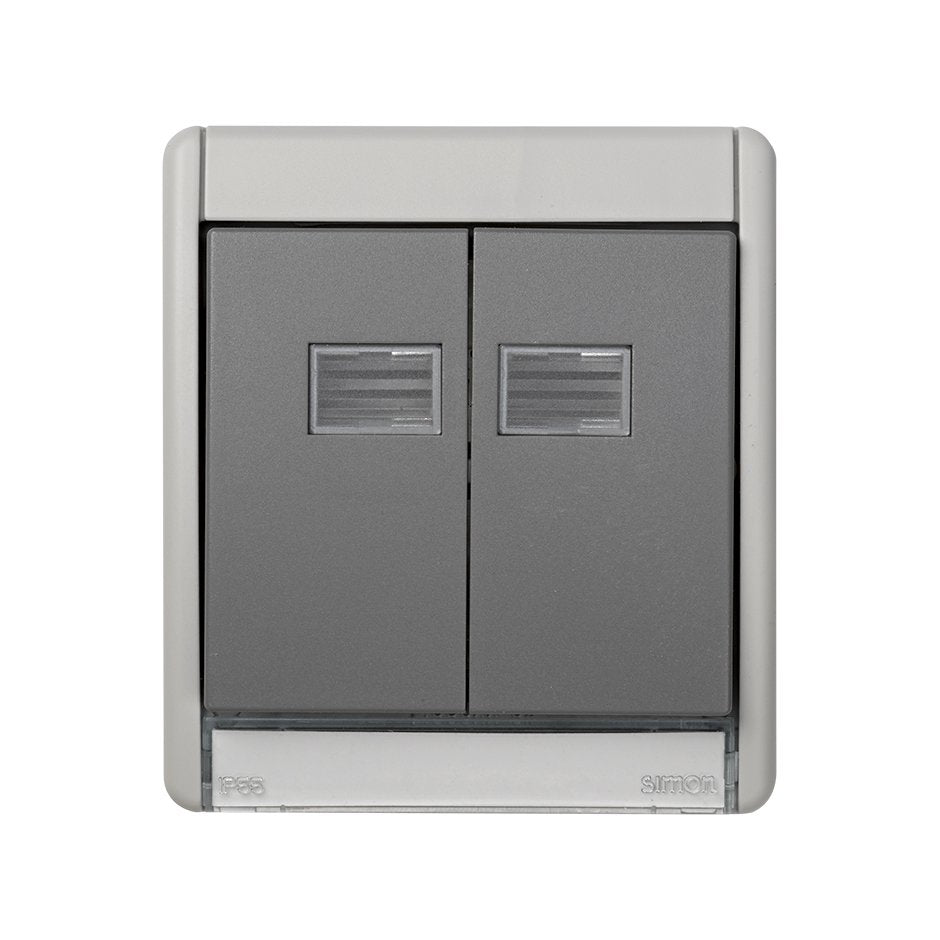 4400026-035 - Marco con tecla doble gris Simon Aqua