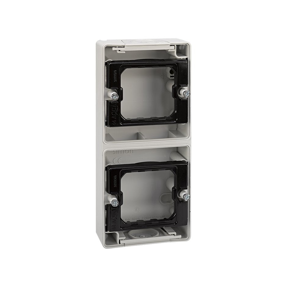 4400763-035 - Caja de superficie estanca para 3 elementos vertical gris Simon Aqua
