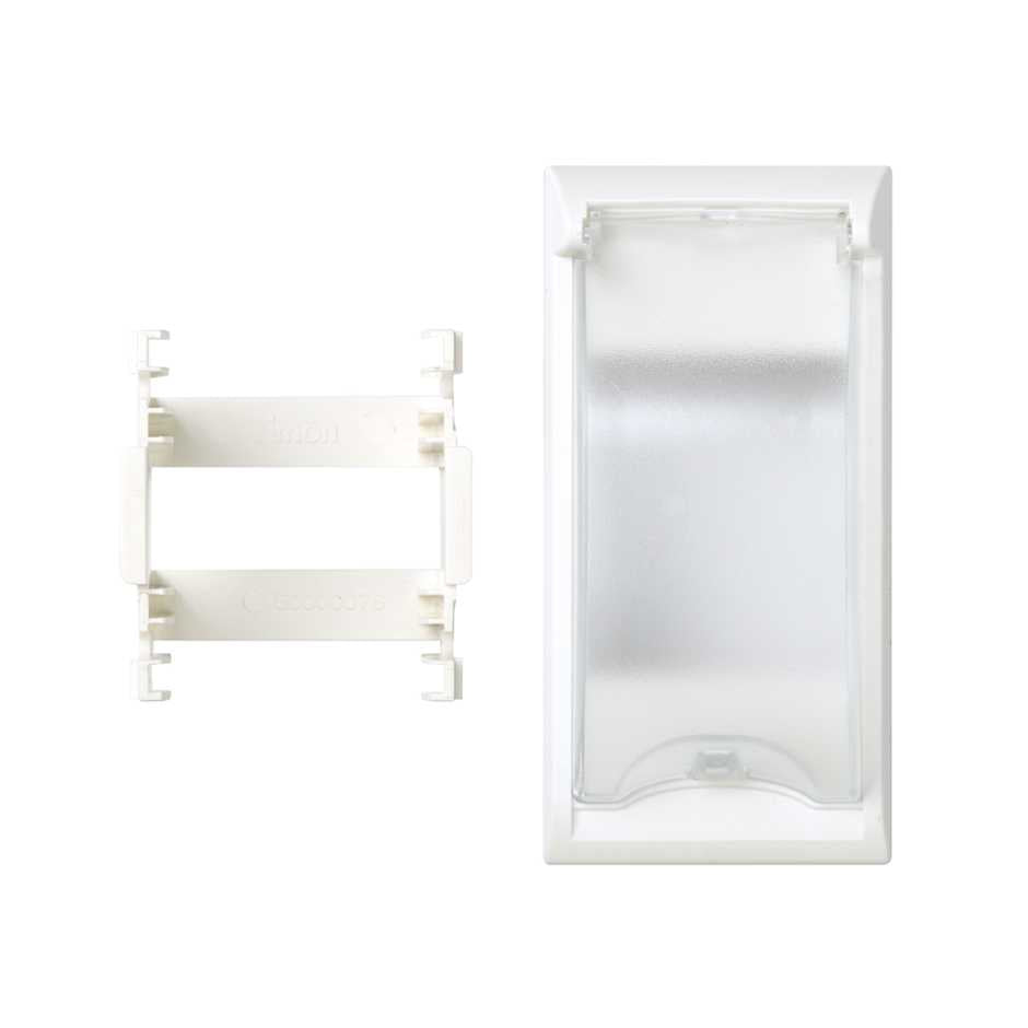 50000074-030 - Placa embellecedora para magnetotérmico o diferencial de 2 elementos blanco Simon 500 Cima