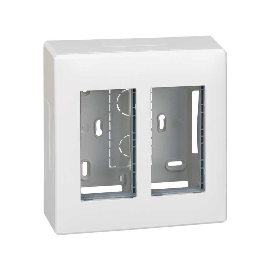 51000002-030 - Caja de pared de superficie para 2 elementos dobles blanco Simon 500 Cima