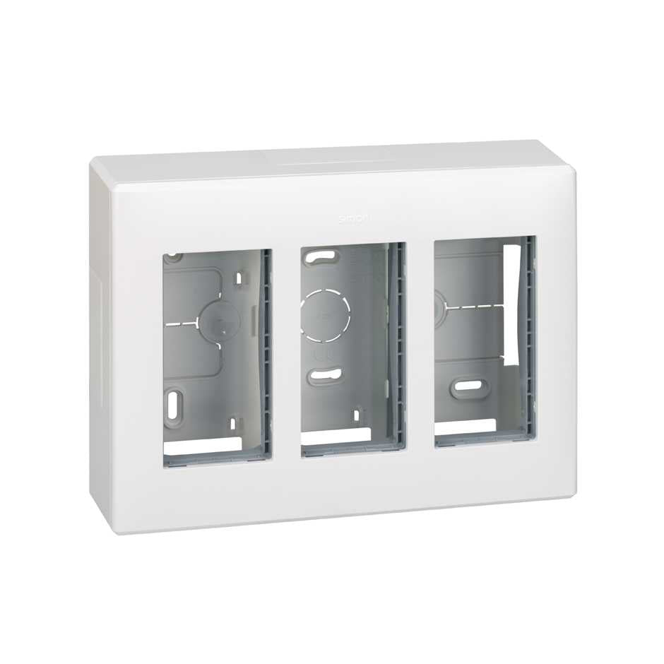 51000003-030 - Caja de pared de superficie para 3 elementos dobles blanco Simon 500 Cima