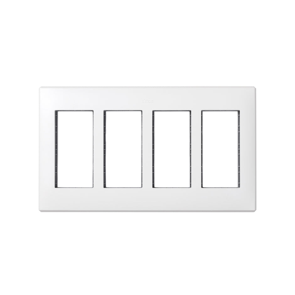 51010104-030 - Marco para pared de empotrar y bastidores para 4 elementos dobles blanco Simon 500 Cima