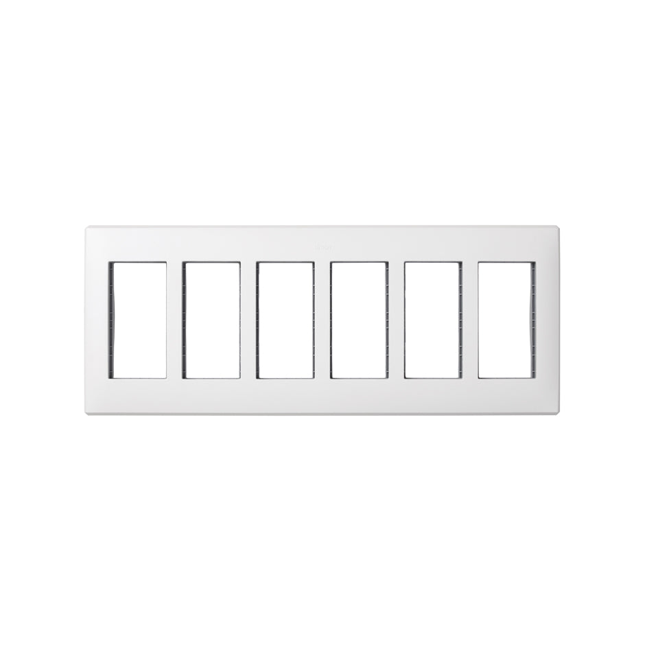 51010106-030 - Marco para pared de empotrar y bastidores para 6 elementos dobles blanco Simon 500 Cima