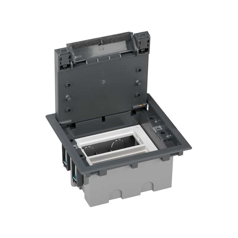 52050002-035 - Caja de suelo regulable para 4 elementos en instalación de suelo de pavimento gris Simon 500 Cima