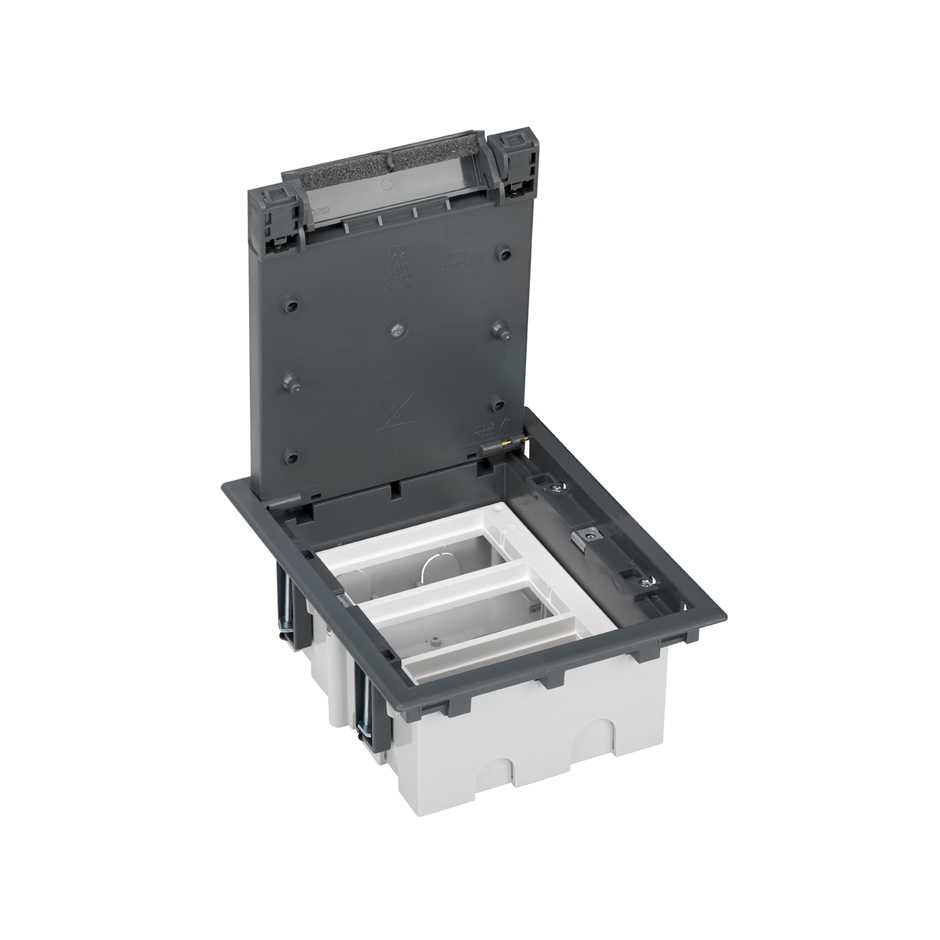 52050003-035 - Caja de suelo regulable para 6 elementos en instalación de suelo de pavimento gris Simon 500 Cima