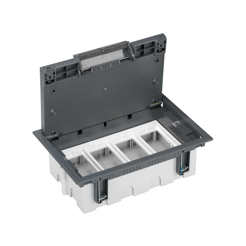 52050004-035 - Caja de suelo regulable para 8 elementos en instalación de suelo de pavimento gris Simon 500 Cima
