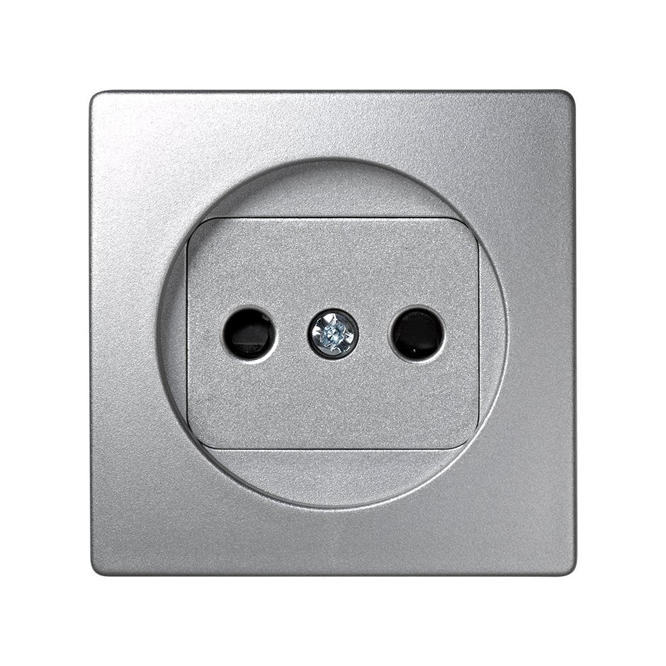73040-63 - Tapa con dispositivo de seguridad para la base de enchufe bipolar aluminio Simon 73 Loft