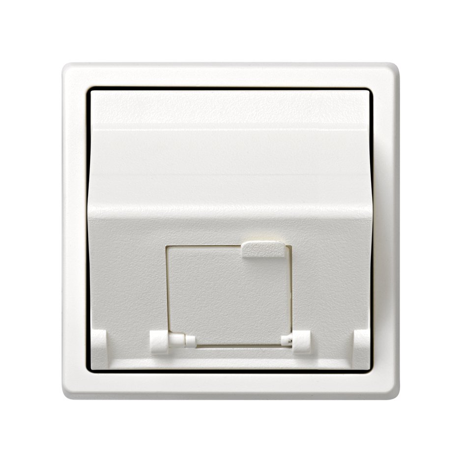 73085-60 - Placa de voz y datos inclinada con guardapolvo para 1 conector RJ45 AMP® blanco Simon 73 Loft