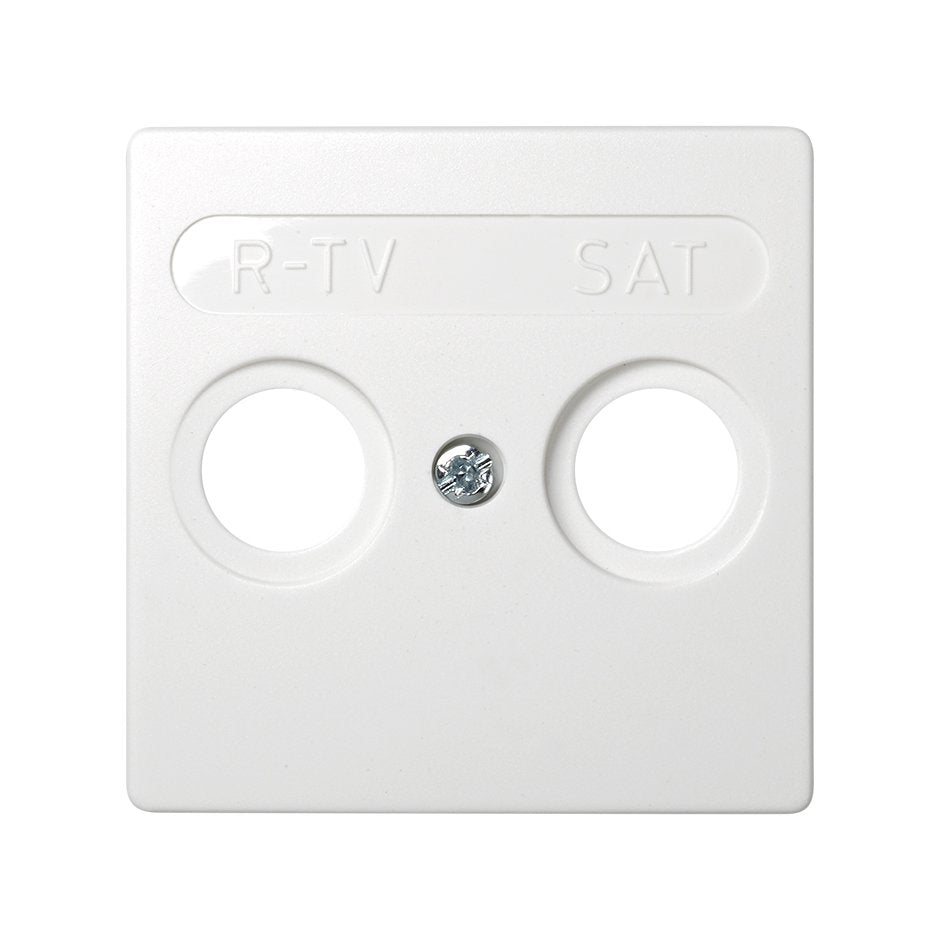 73097-60 - Placa para tomas inductivas de R-TV+SAT blanco Simon 73 Loft