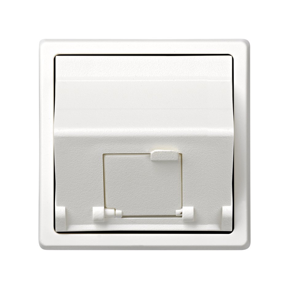 73593-60 - Placa de voz y datos inclinada con guardapolvo para 1 conector RJ45 AVAYA® blanco Simon 73 Loft