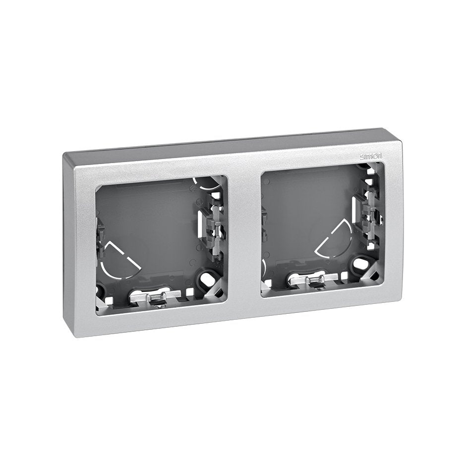 73620-63 - Marco con base para 2 elementos horizontal aluminio Simon 73 Loft