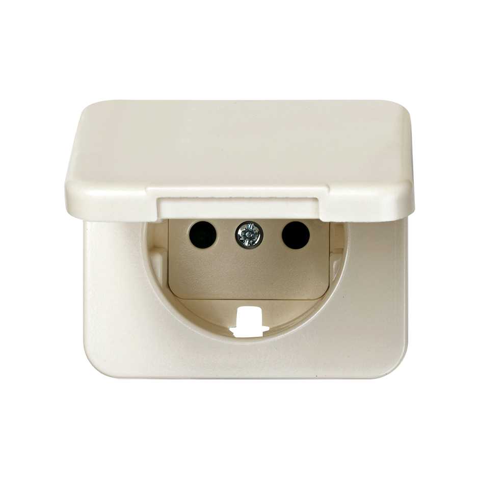 75090-61 - Tapa abatible con dispositivo de seguridad para la base de enchufe schuko marfil Simon 75