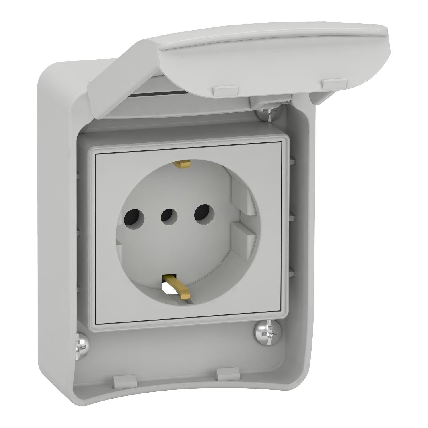 81141 - Toma empotrable con brida Pratika 2P+T 10/16 A con brida 65x85 mm Schneider
