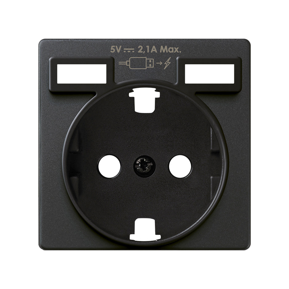 8200049-038 - Tapa para la base de enchufe schuko con 2 cargadores USB tipo A 10,5W grafito Simon 82