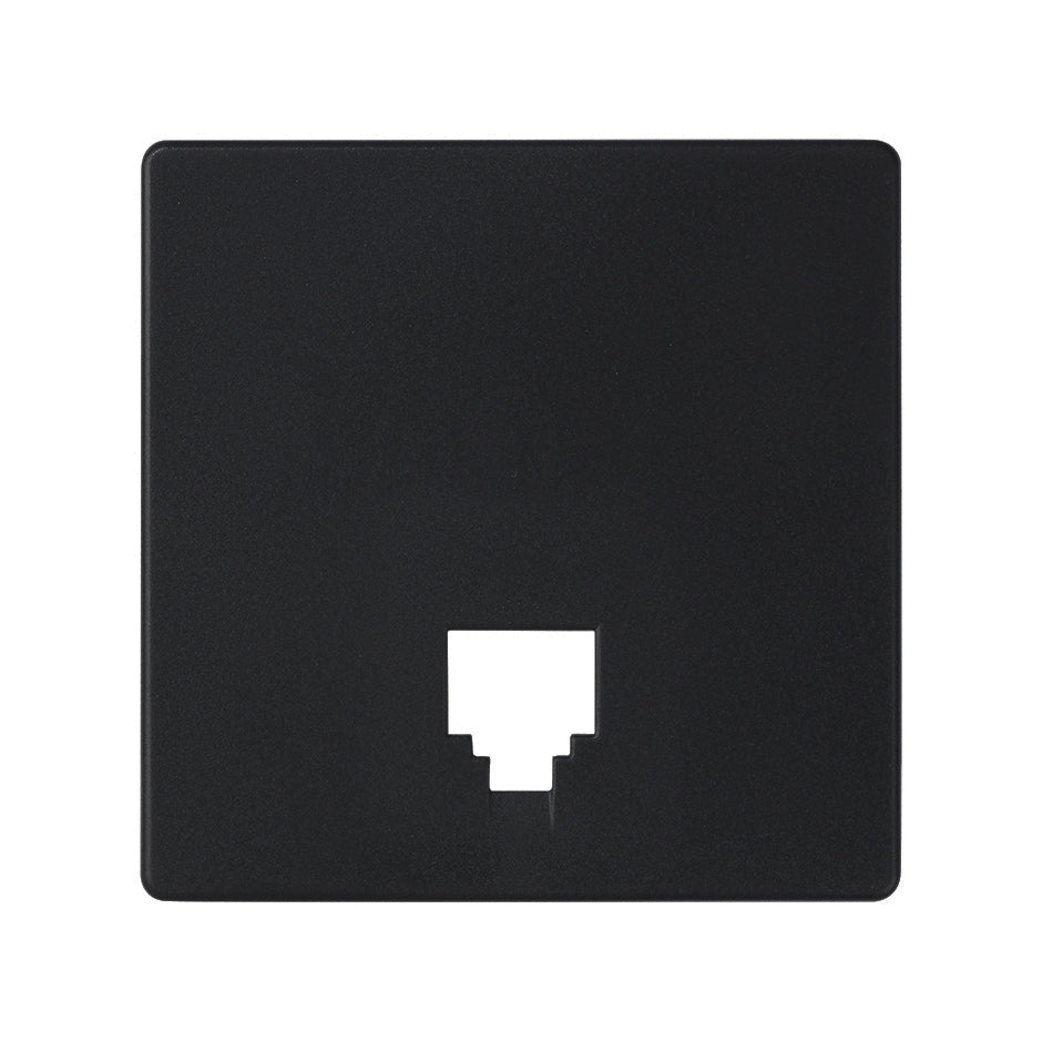 8200062-098 - Placa para tomas telefónicas con conectores RJ11 y RJ12 negro mate Simon 82 Concept