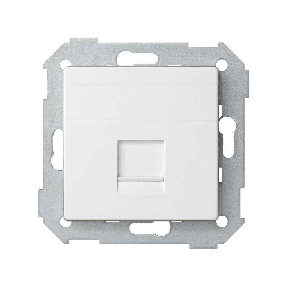 82005-30 - Placa de voz y datos plana con guardapolvo para 1 conector RJ45 blanco Simon 82