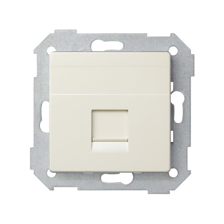 82005-31 - Placa de voz y datos plana con guardapolvo para 1 conector RJ45 marfil Simon 82