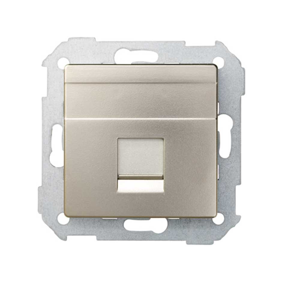 82005-34 - Placa de voz y datos plana con guardapolvo para 1 conector RJ45 cava Simon 82