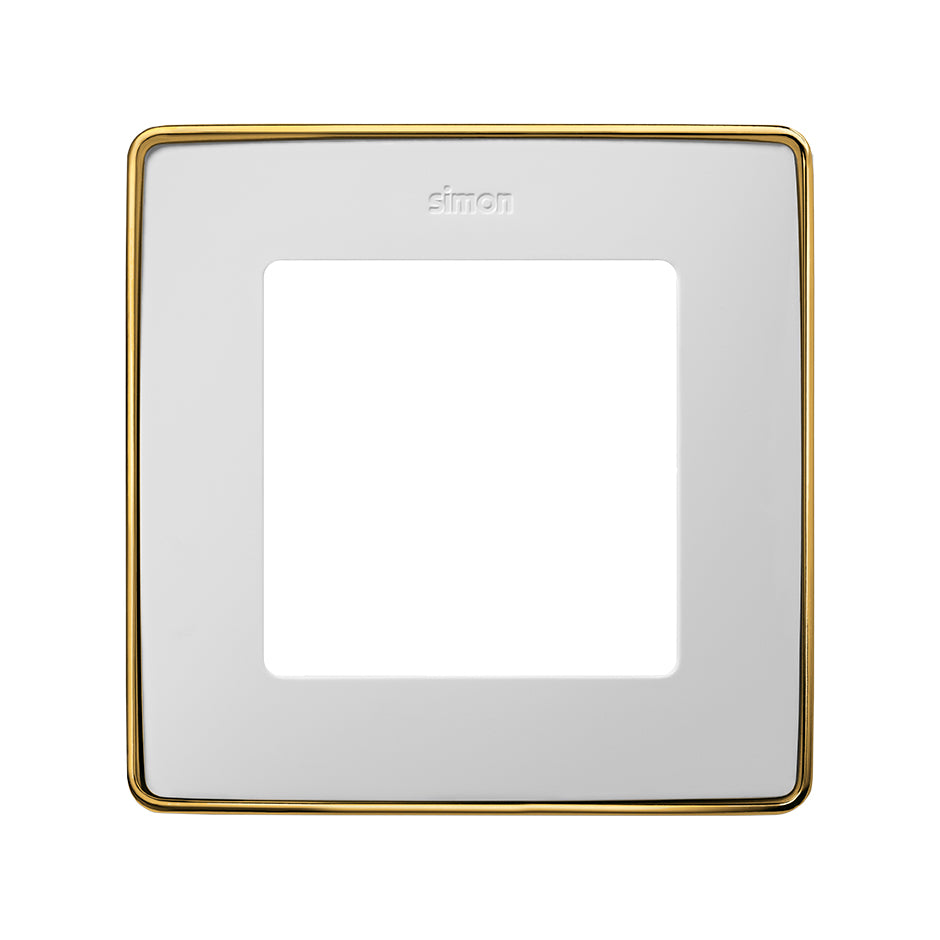 8201610-245 - Marco para 1 elemento blanco base oro Simon 82 Detail Select