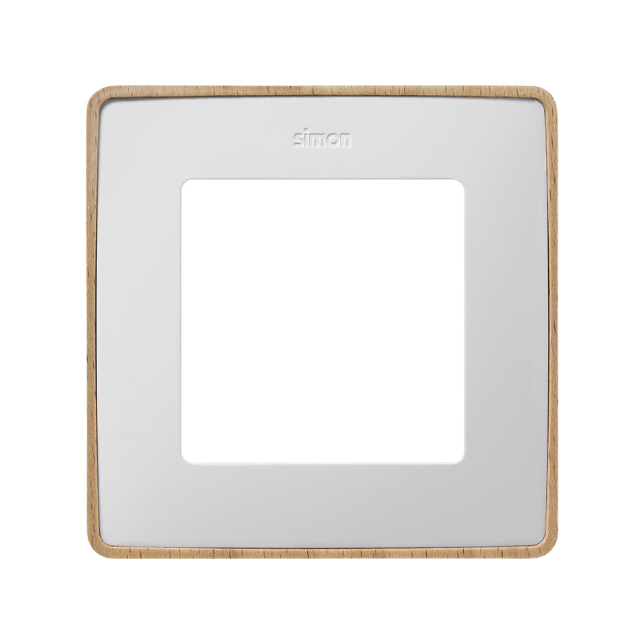 8201610-270 - Marco para 1 elemento blanco base madera haya Simon 82 Detail Select
