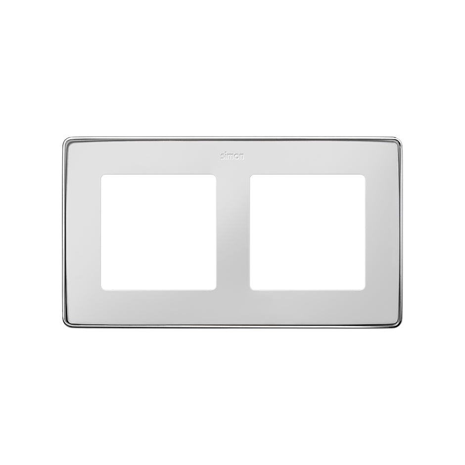 8201620-244 - Marco para 2 elementos blanco base cromo Simon 82 Detail Select