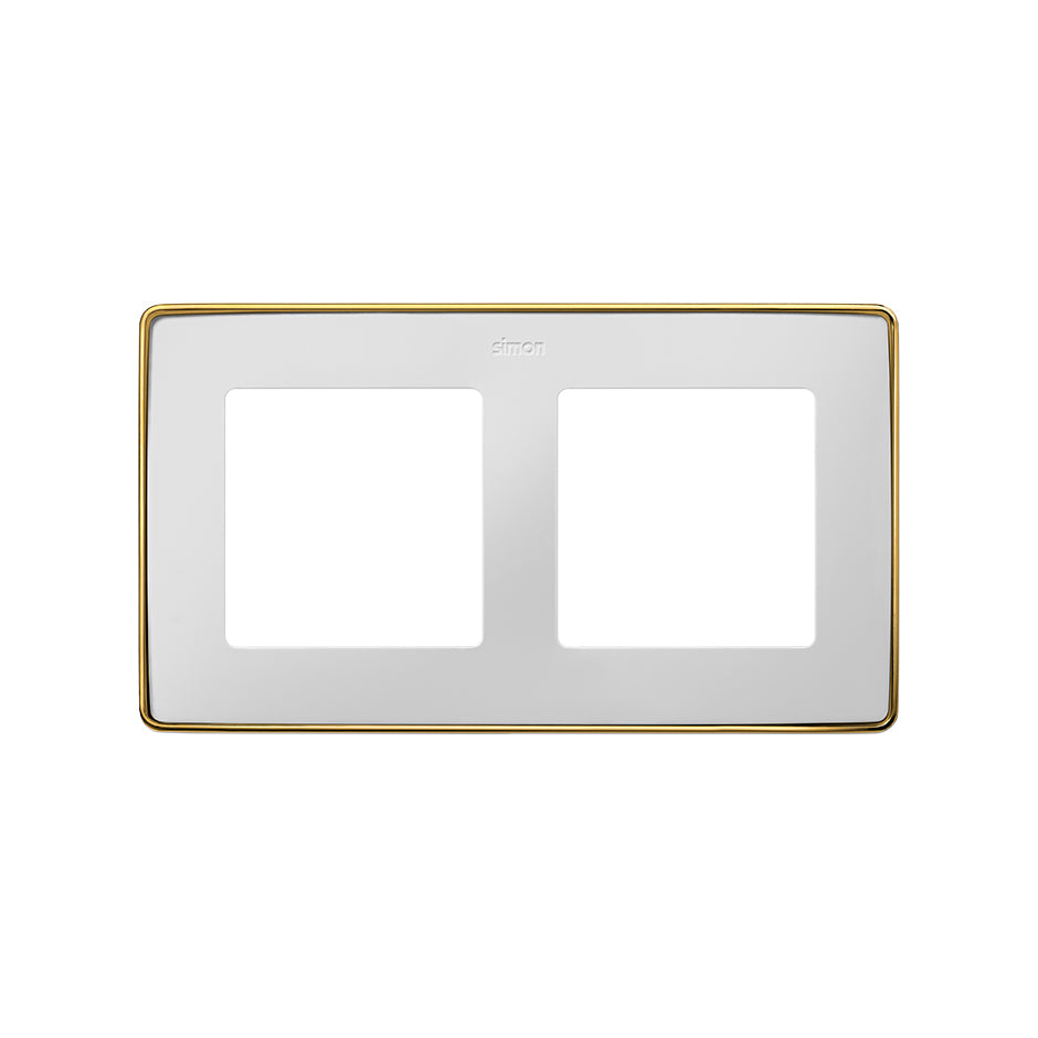 8201620-245 - Marco para 2 elementos blanco base oro Simon 82 Detail Select