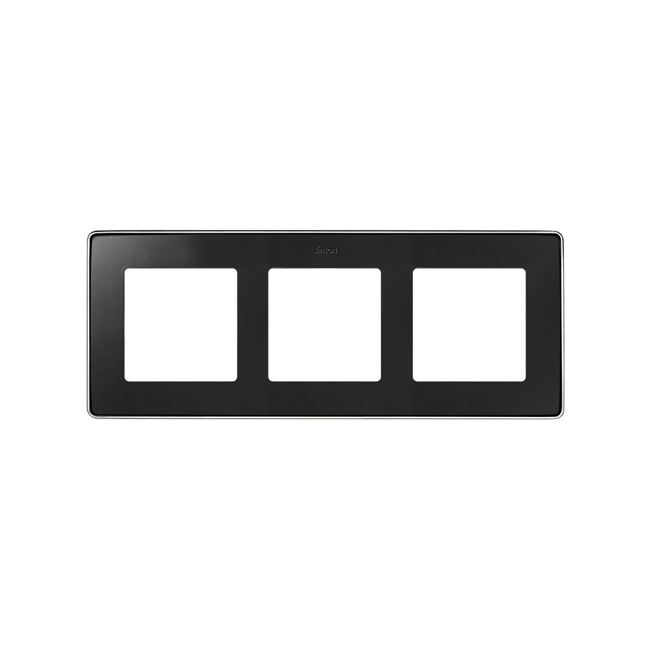 8201630-241 - Marco para 3 elementos grafito base cromo Simon 82 Detail Select