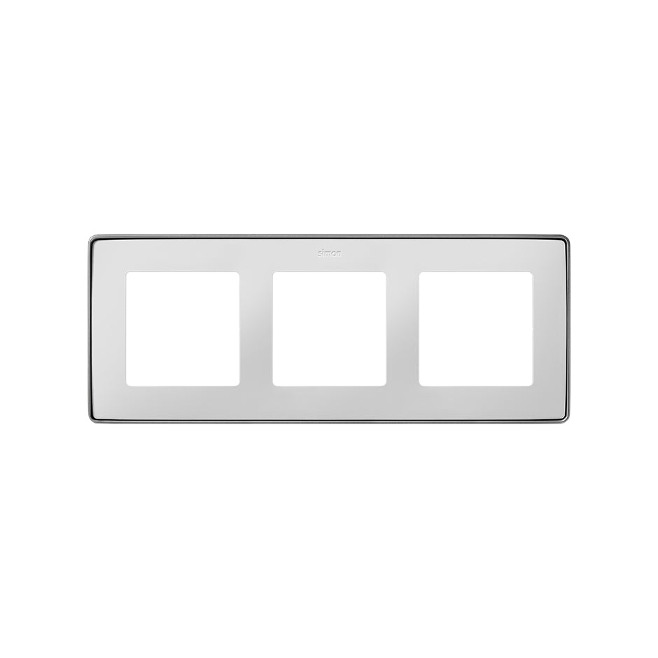 8201630-243 - Marco para 3 elementos blanco base aluminio Simon 82 Detail Select