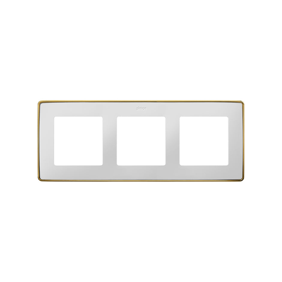 8201630-245 - Marco para 3 elementos blanco base oro Simon 82 Detail Select