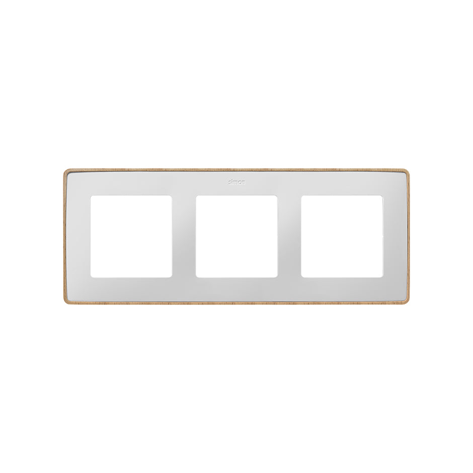 8201630-270 - Marco para 3 elementos blanco base madera haya Simon 82 Detail Select