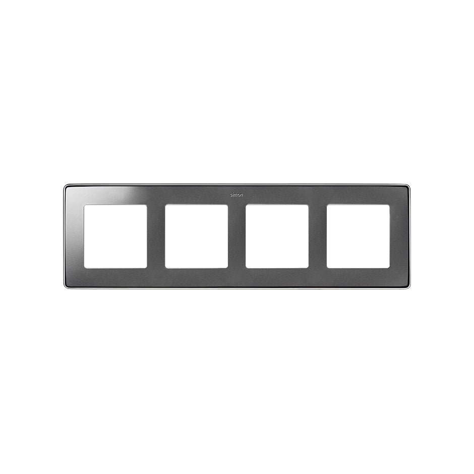 8201640-093 - Marco para 4 elementos aluminio frío base cromo Simon 82 Detail Select