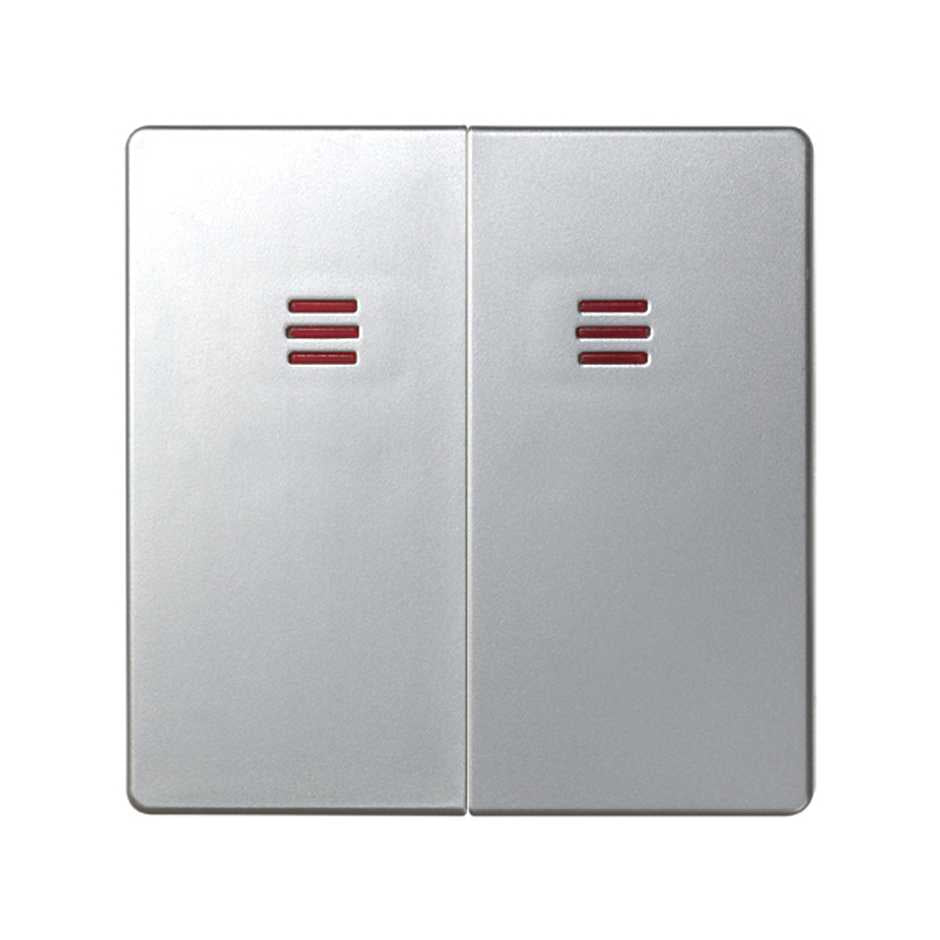 82025-33 - Tecla doble con visor para mecanismos de mando aluminio Simon 82