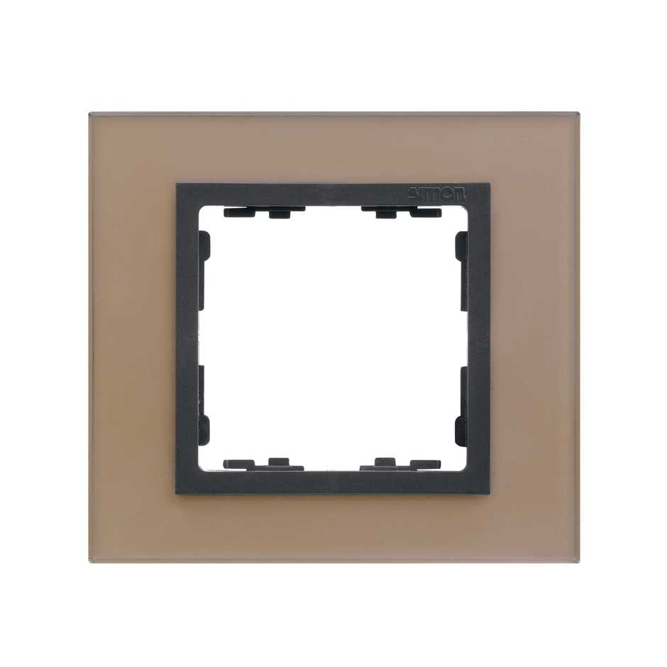 82817-34 - Marco para 1 elemento cristal cobre interior grafito Simon 82 Nature
