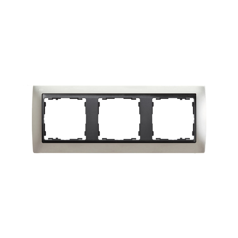 82834-33 - Marco para 3 elementos aluminio mate interior grafito Simon 82