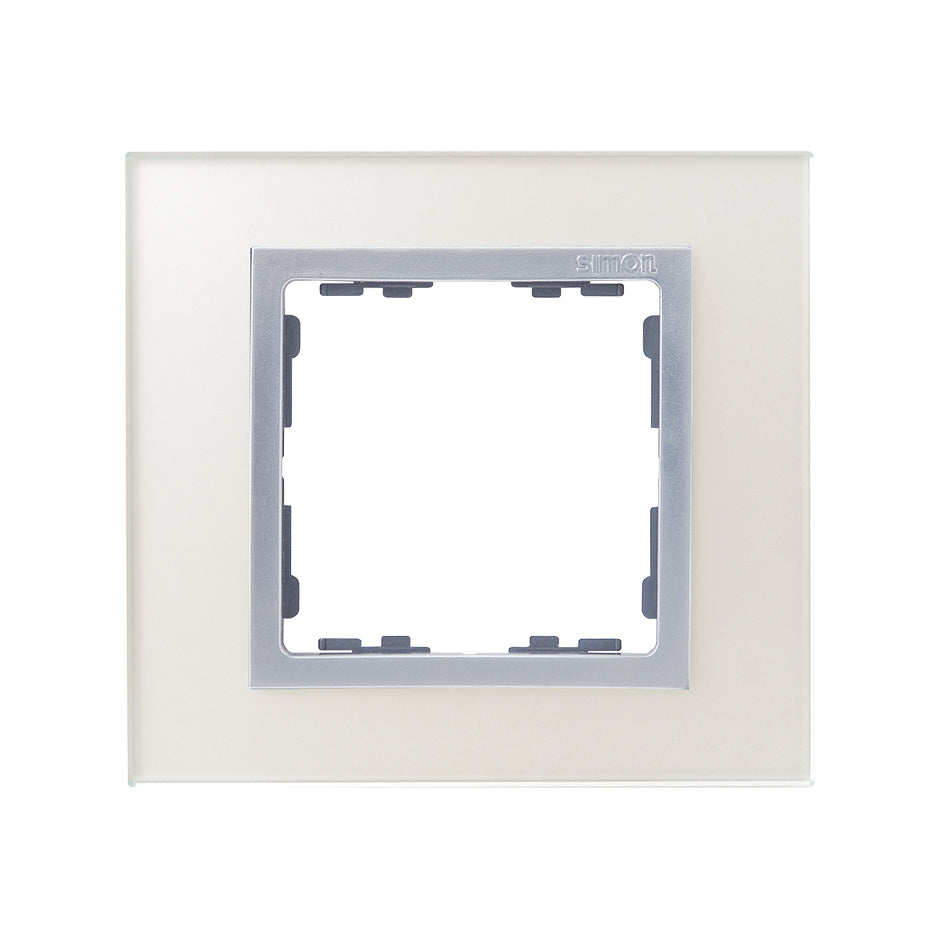 82917-62 - Marco para 1 elemento cristal plata interior aluminio Simon 82 Nature