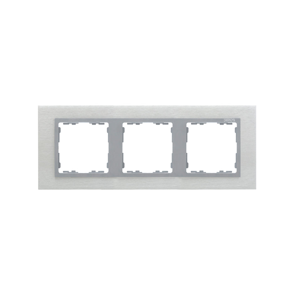 82937-34 - Marco para 3 elementos inox mate interior aluminio Simon 82 Nature