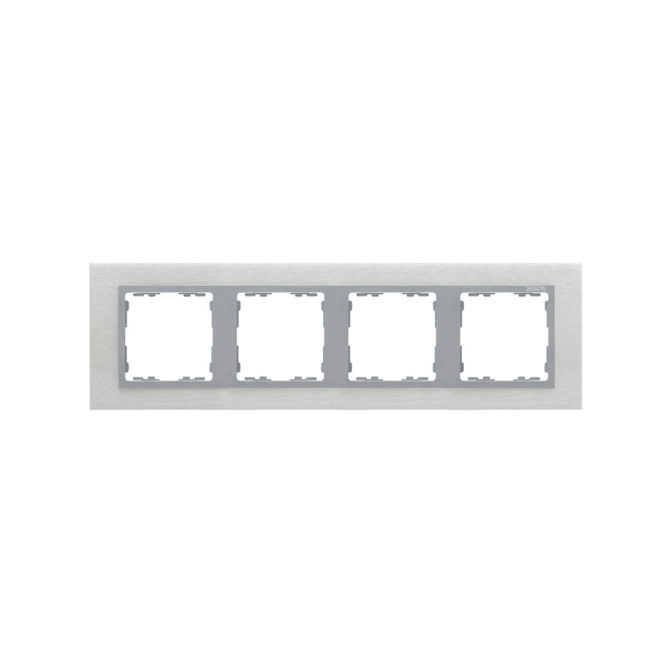 82947-34 - Marco para 4 elementos inox mate interior aluminio Simon 82 Nature