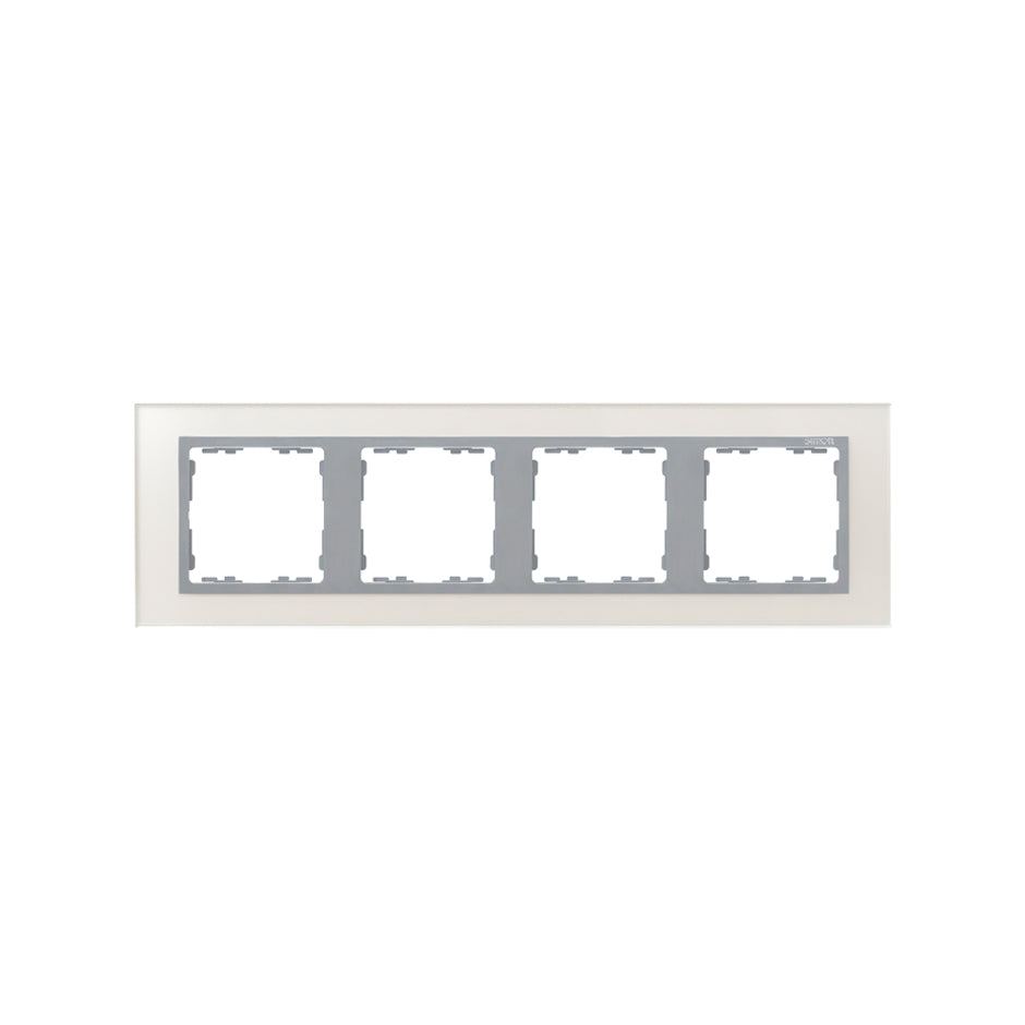 82947-62 - Marco para 4 elementos cristal plata interior aluminio Simon 82 Nature