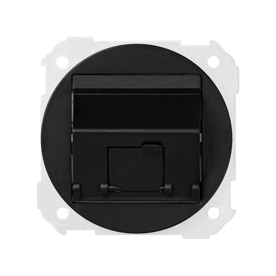 88081-38 - Placa de voz y datos plana con guardapolvo para 1 conector RJ45 AMP® grafito Simon 88