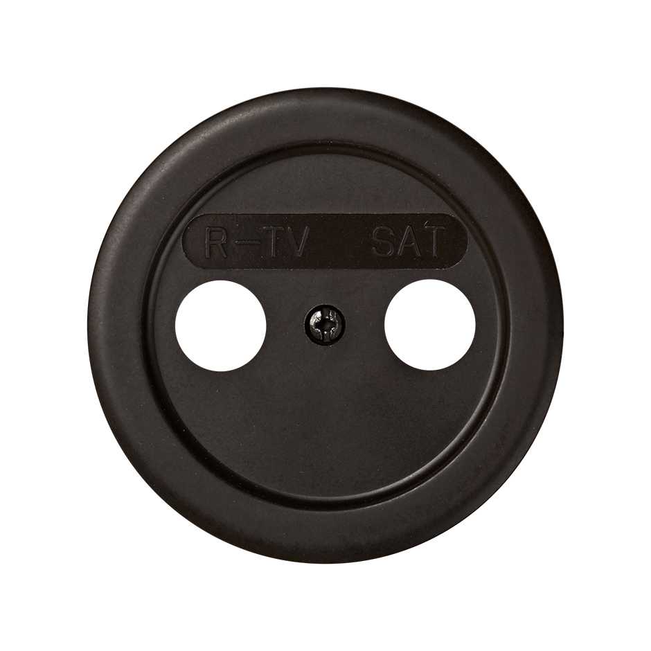 88097-32 - Placa para tomas inductivas de R-TV + SAT marrón Simon 88