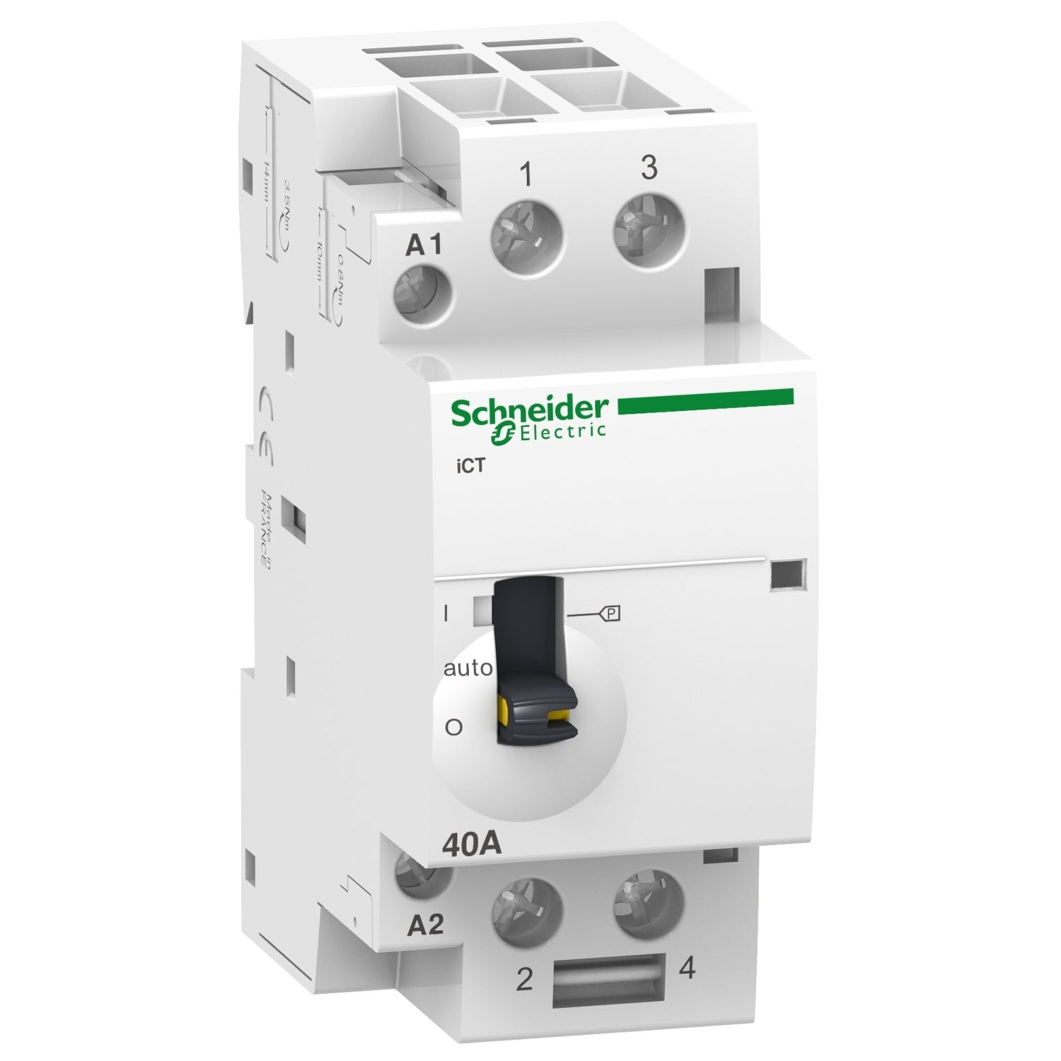 A9C21842 - Contactor Schneider modular Acti9 iCT 40A 2P 2 NA 230/240V CA con mando manual