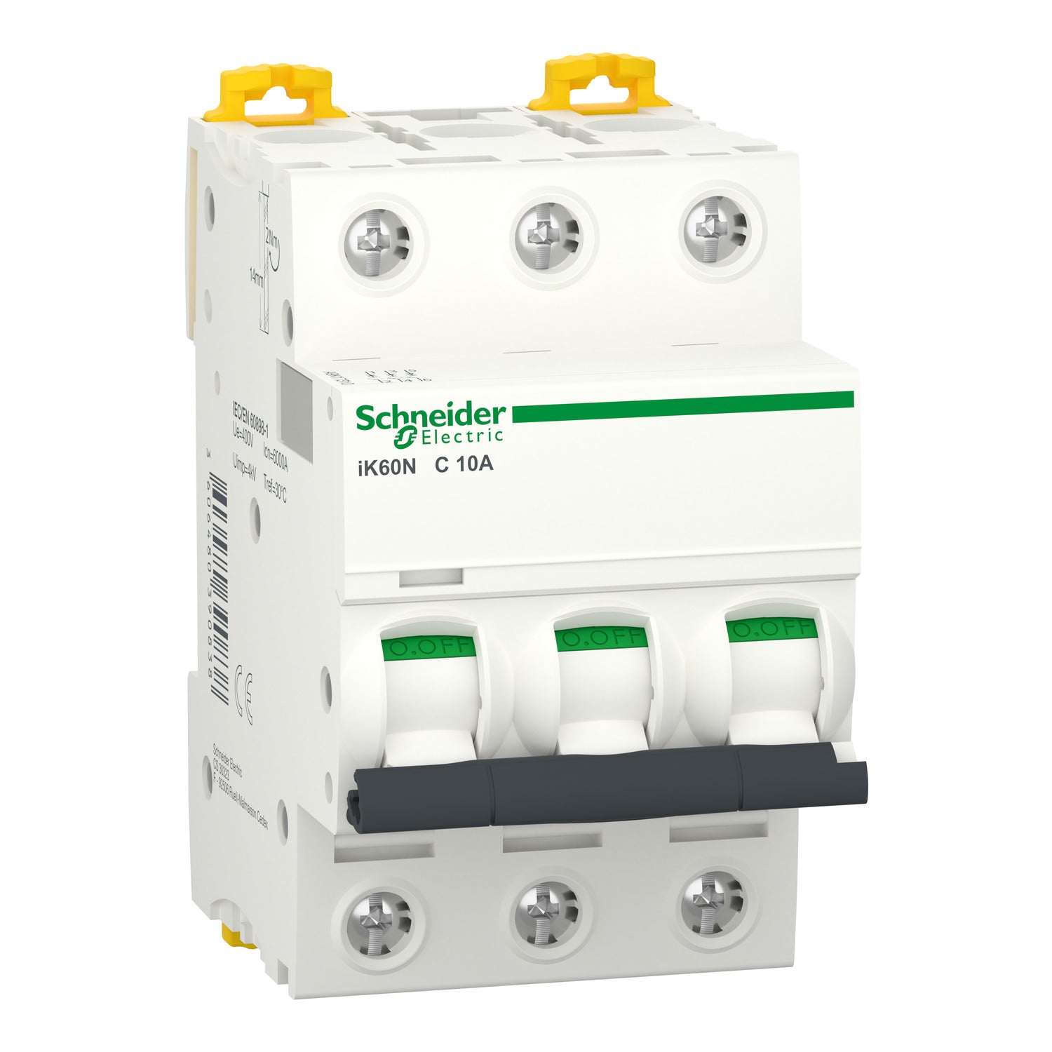 A9K17310 - Interruptor Magnetotérmico Tripolar Acti9 iK60N 3P 10A Curva C 6kA Schneider