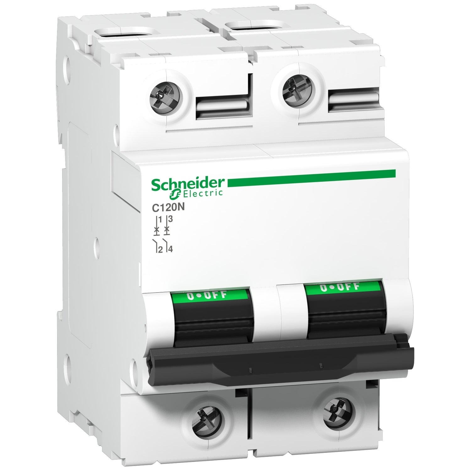 A9N18361 - Interruptor Magnetotérmico Bipolar Acti9 C120N 2P 80A Curva C 10kA Schneider