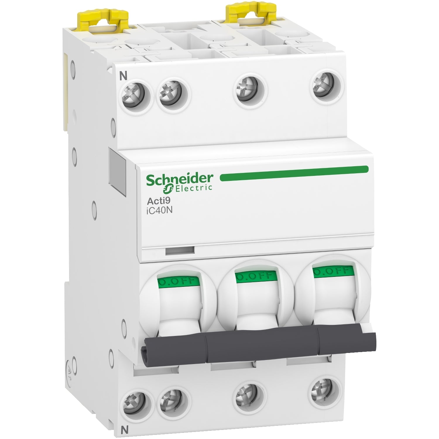 A9P54716 - Interruptor Magnetotérmico Tres Polos + Neutro Acti9 iC40N 3P + N 16A Curva C 6kA/10kA Schneider