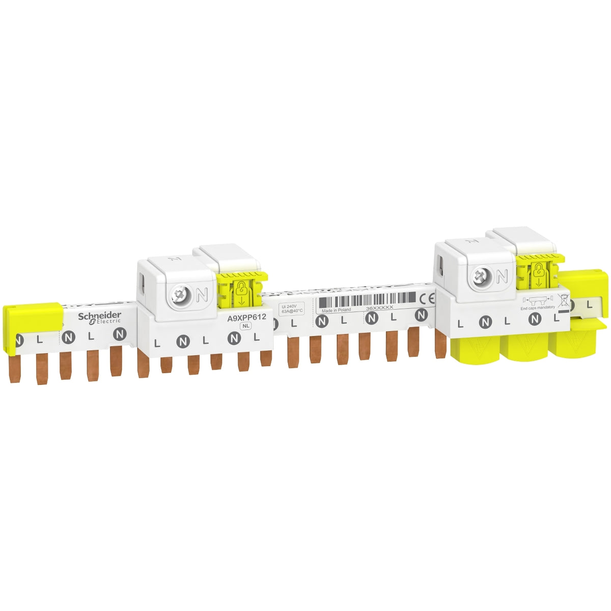 A9XPP612 Peine cuadro eléctrico Bipolar tipo DPN 12 módulos 63A Schneider