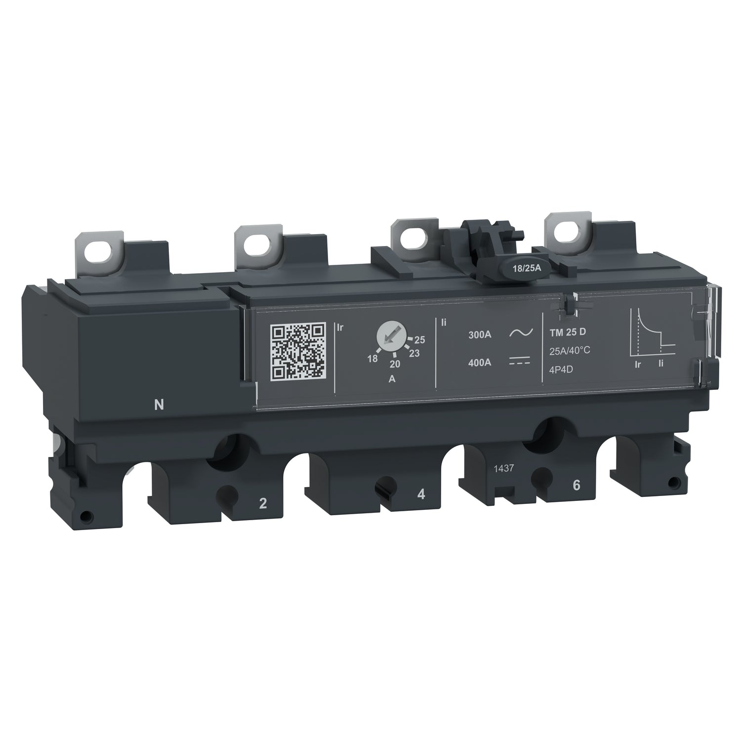C104TM025 - Unidad de Control Caja Moldeada ComPacT NSX100 4P4R 25A TM-D Schneider